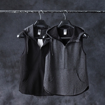 Foreign trade Mens vest sleeveless vest hooded sports sweater outdoor quick-drying fitness sports leisure vest