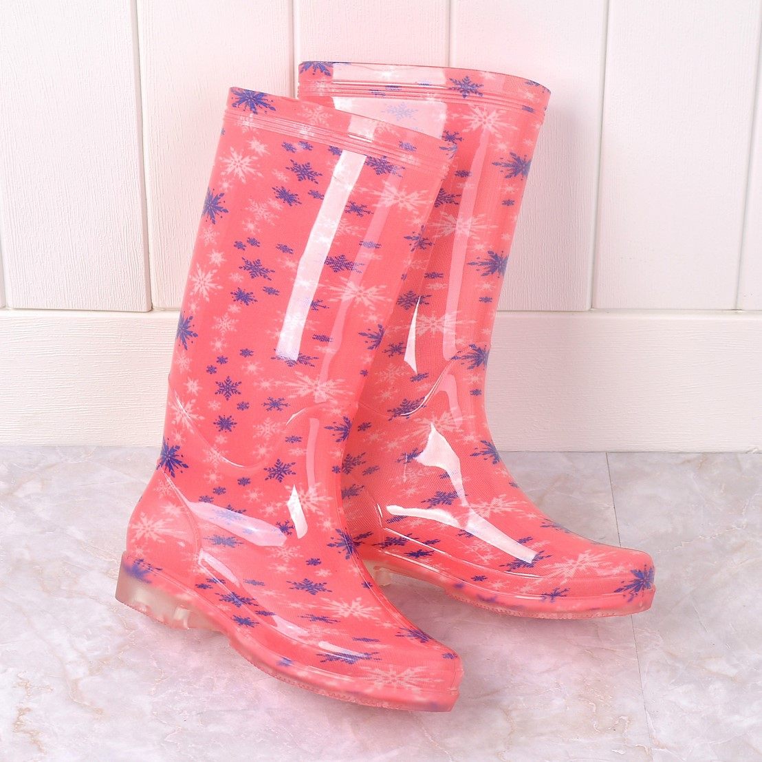 Jelly Rain Shoes Woman High Cylinder Non-slip Wear Resistant Adult Rain Boots Plus Suede Medium-high Cylinder Waterproof Shoes Women Warm Students Rain Shoes