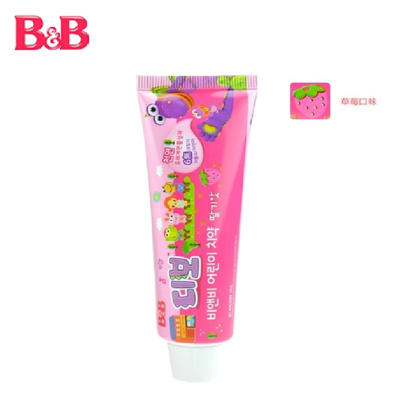 韩国保宁B&B 儿童护齿牙膏 草莓味 90g 3岁+ 宝宝牙膏