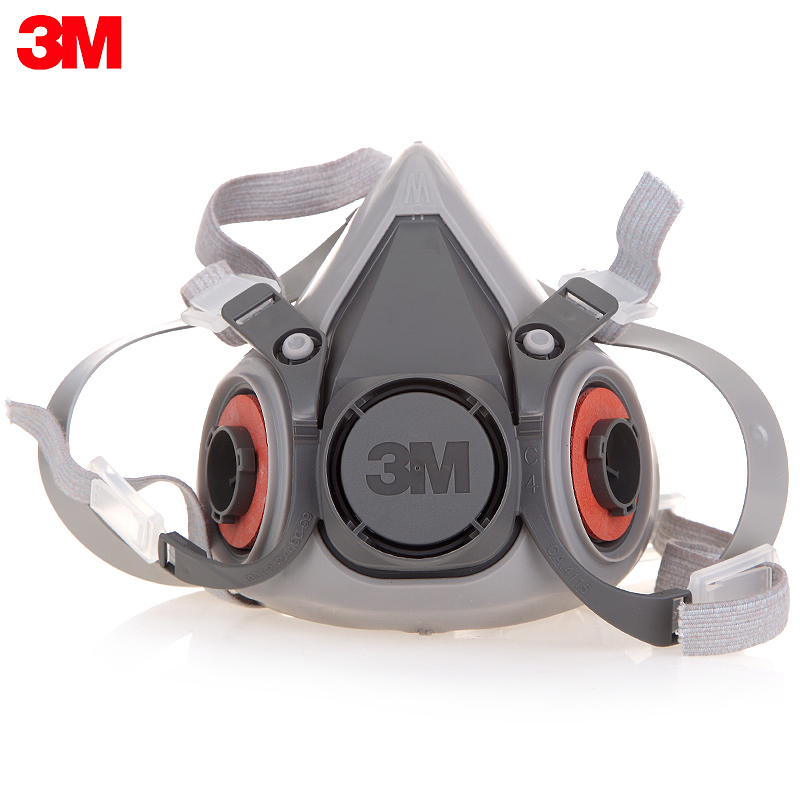 3M6200半面具主体 橡胶材质火灾逃生化工防毒面具防油烟防尘面罩