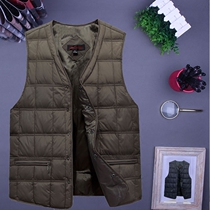 Mens big code autumn and winter jacket plume waistcoat for men and women in fashion waistcoat for spring and autumn season collar