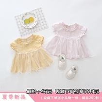 Female baby small skirt Summer 0 1 year old female baby princess dress pure cotton 2019 New womens Baoxia dress foreign air