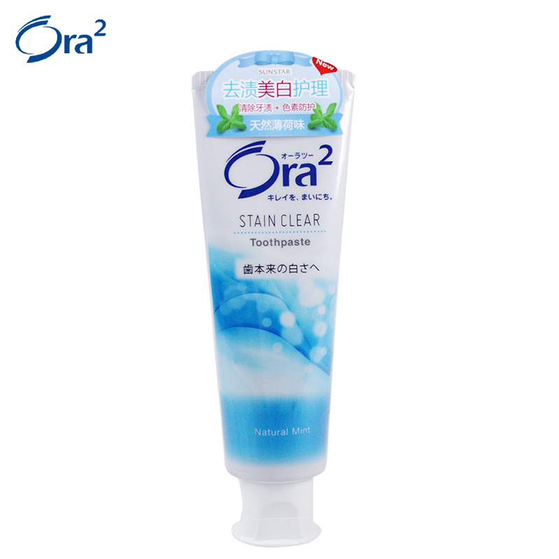 日本进口 ora2皓乐齿 亮白净色牙膏 帮助清理牙渍 薄荷味 140g