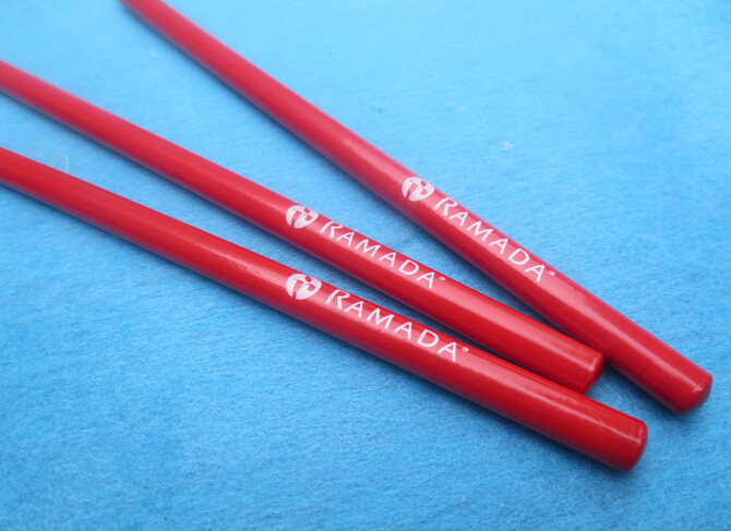 Red pencil round log material HB not easy to break Refill Advertising Pen 17 5cm Hotel Pencil