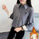 2022 new autumn and winter Oxford spinning plus velvet warm shirt women's Korean fan lamb velvet thickened large size shirt jacket