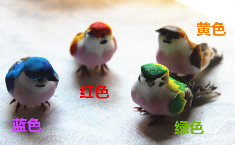 Professional Production Small Bird Feather Bird Emulation Bird Feather Craft Gift Swing Trim Bottom With Magnet Flower Polo Grass Ball Decoration