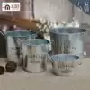 (Miyang) Iron bucket Iron bucket American retro old iron flower pot Flower bucket Iron flower garden style decorative bucket