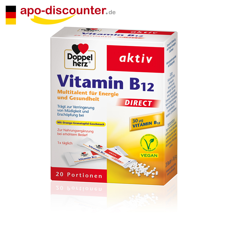 Doppelherz双心维生素B12颗粒20袋 抗疲劳 德国直邮