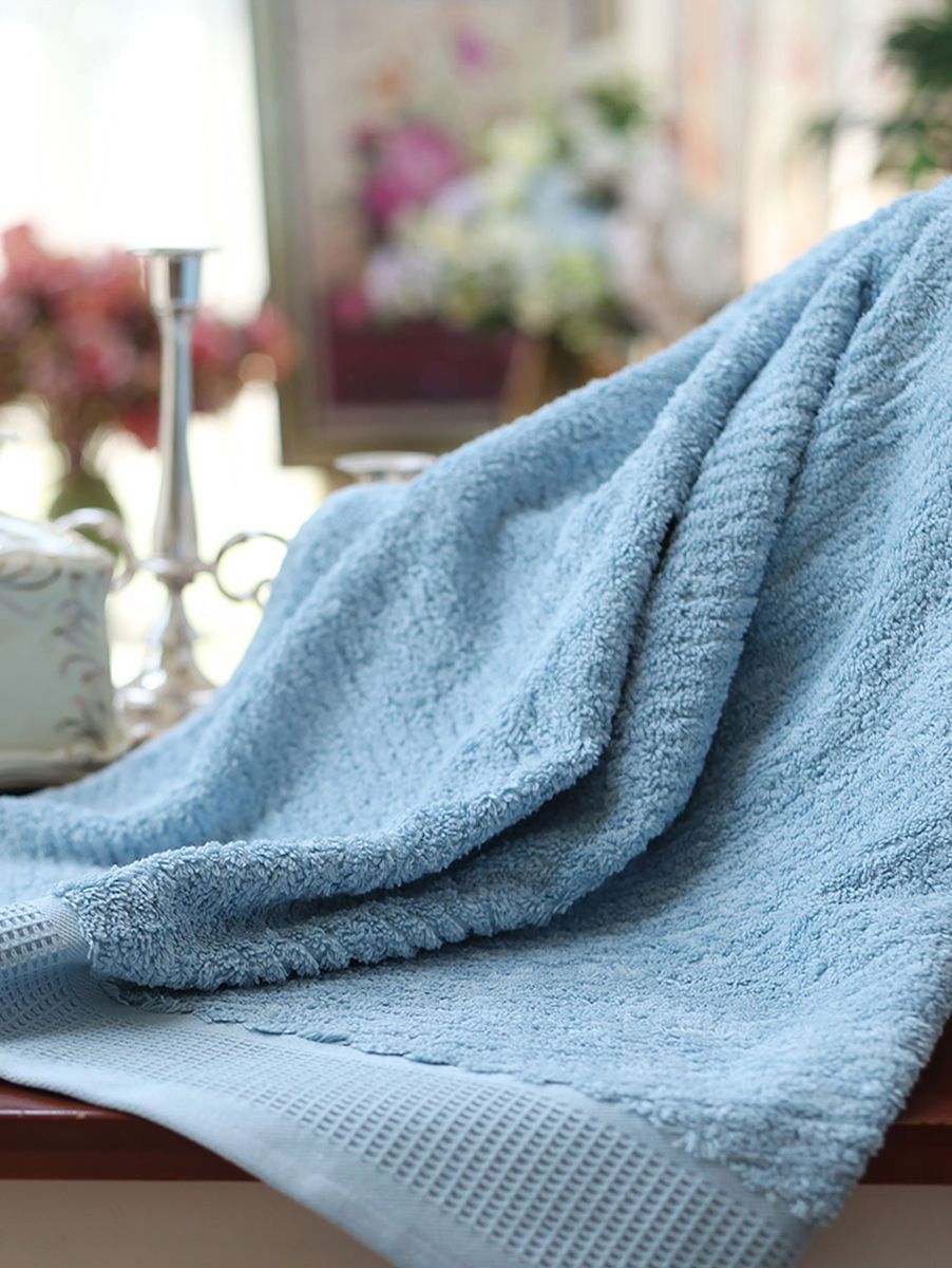 terry palmer|蓝色VLINE断档蜂窝埃及棉浴巾