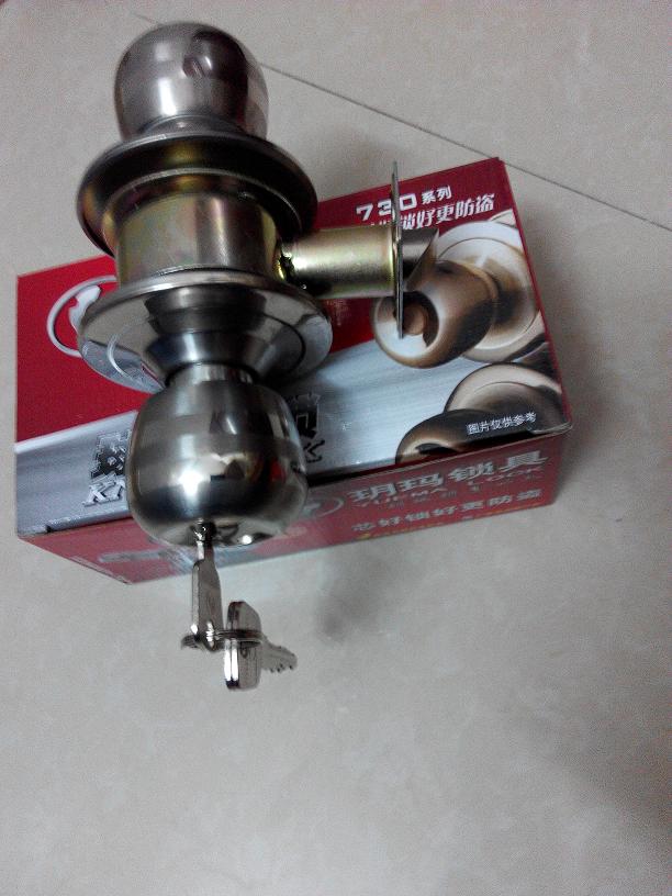 PS S Steel double - line spherical door lock in indoor bedroom wooden door aluminum alloy door plastic ball type lock