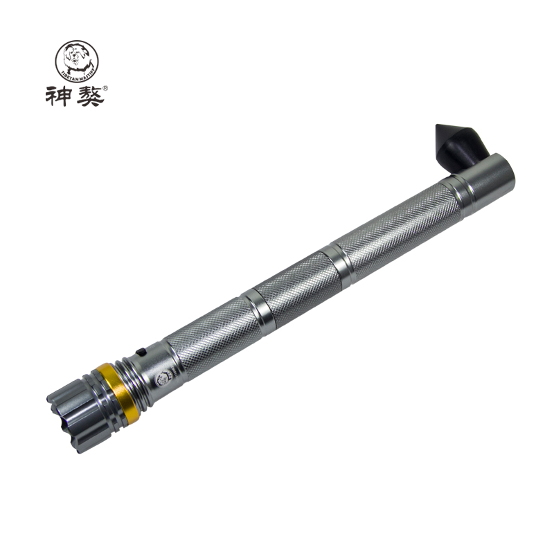 God mastiff special flashlight Outdoor strong light flashlight Rechargeable super bright with car broken window hammer self-defense flashlight