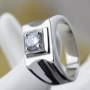 Nhẫn nam Titan đơn giản Thép bóng láng Kim cương Nhẫn cưới Mô phỏng Bạch kim Nhẫn độc quyền Nam Index Ngón tay có thể được viết chữ nhẫn cặp vàng