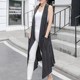 Versatile spring and summer sleeveless outer shawl casual vest for women spring and autumn mid-length large size vest slim vest thin