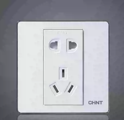 Zhengtai switch socket NEW9E whiteboard silver edge 86 type 5-hole five-hole two-three socket one plug one side