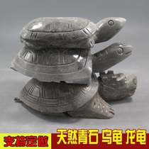 Stone carving bluestone handmade turtle home decoration Stone carving crafts Creative gifts Longevity turtle lying turtle