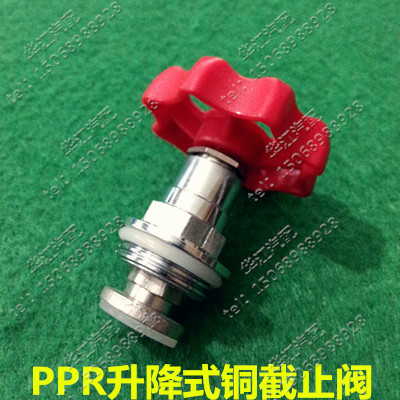 Lift ppr copper stop valve core DN20 25 32 40 plastic handle copper valve core