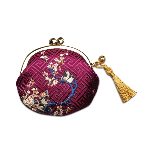 Taiwan Tourism Taipei Palace Museum Cultural and Creative Commemorative Gift Boutique Embroidered Zero Wallet First Spring Four Joy-Taobao