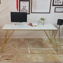 Wrought iron ins desk Nordic Marble computer desk Writing desk Fashion modern simple light luxury dining table