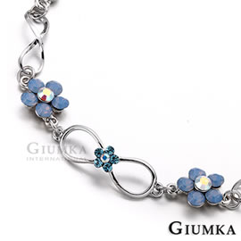 台湾官网直邮进口【GIUMKA】白K饰－幸福花语蛋白石手炼 银色蓝锆