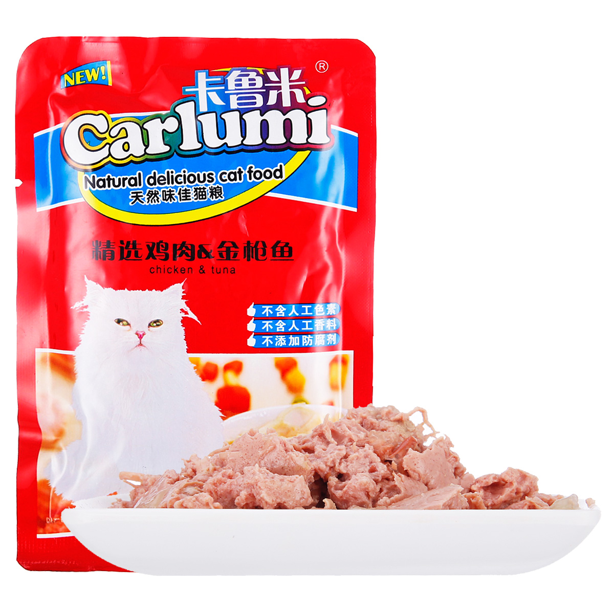 波奇网 宠物猫零食卡鲁米乐伴猫包精选鸡肉金枪鱼85g猫湿粮鲜封包