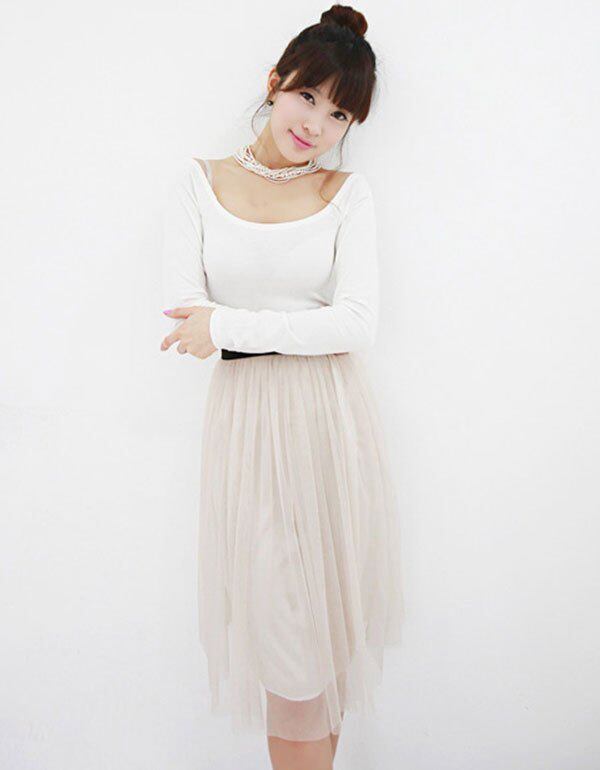 South Korea Import Spot Elegant Fashion Ladies Art Temperament Ballet Dancer Dream Tennis Dress Halfskirt Middress 2 Colors