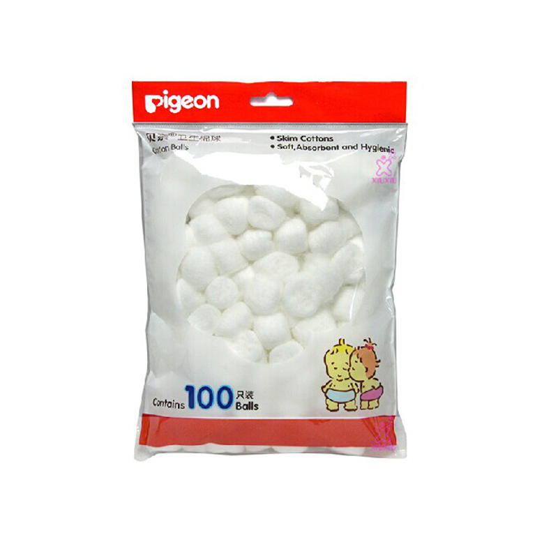 贝亲棉球 婴儿脱脂棉球 宝宝卫生棉花球100只装KA08 婴儿用品