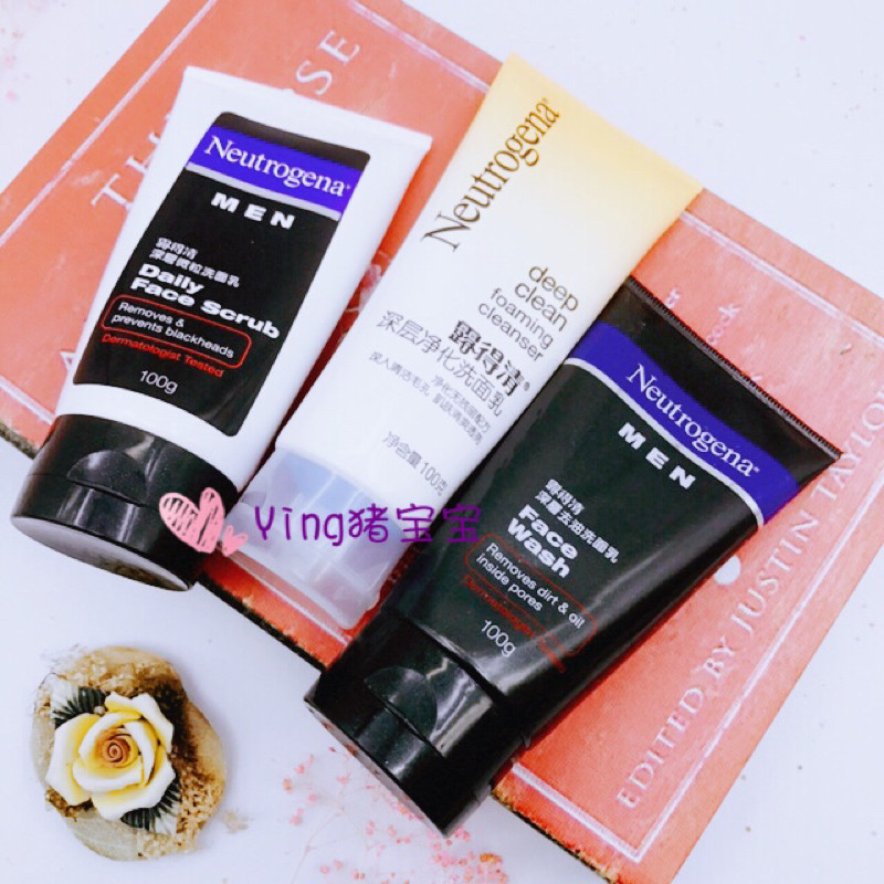 Neutrogena Men's Fine Particles Ladies Purify Men's Degreasing Facial Cleanser Set of 3