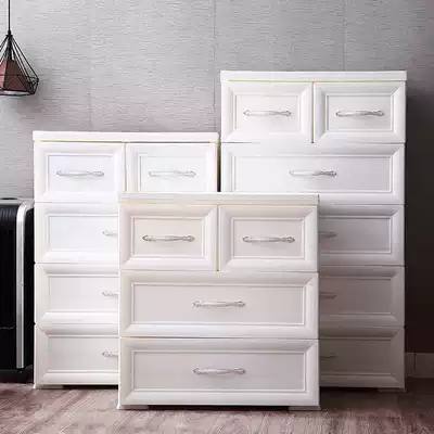 European-style thickened large drawer storage cabinet Plastic finishing cabinet wardrobe 5-layer storage cabinet Children's chest of drawers