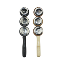 Childrens kindergarten parent-child amusement toy Orff musical instrument percussion instrument solid wood color three-bell plate cymbal