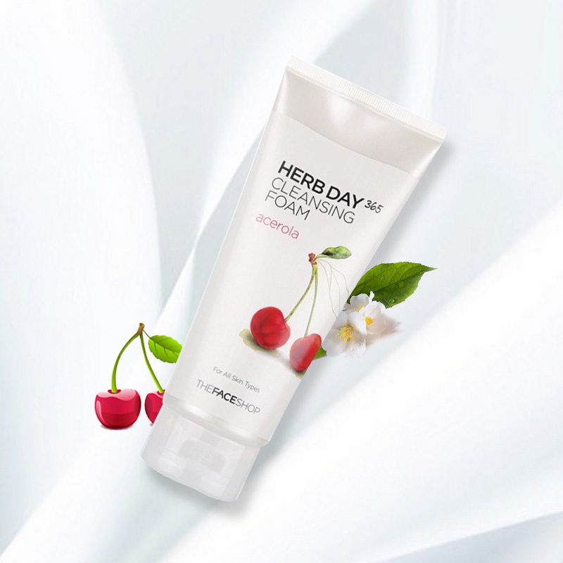 The Face Shop 菲诗小铺草本樱桃泡沫洁面膏保湿洗面奶170ml