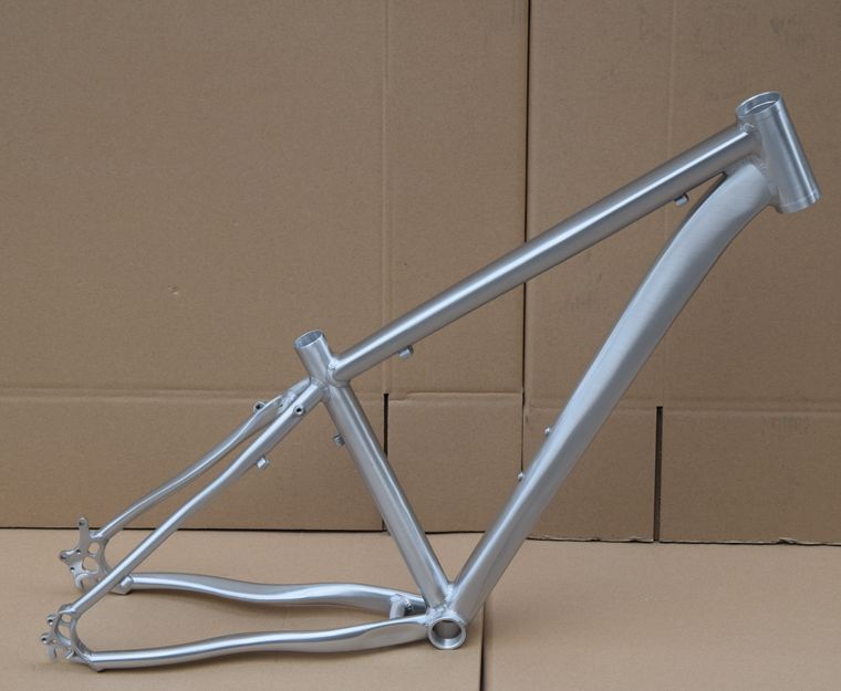 polished aluminum bike frame