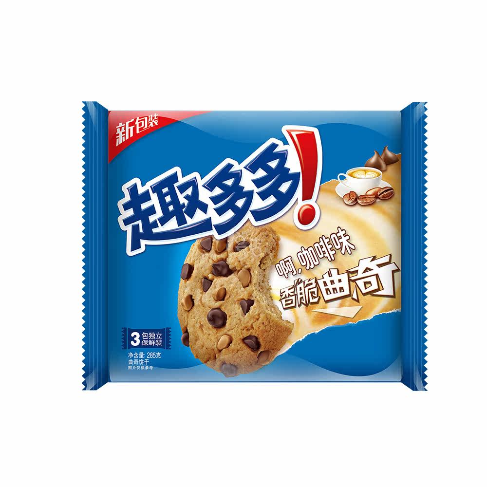 趣多多 曲奇饼干 香浓咖啡味 285g/袋 新老包装，随机发货