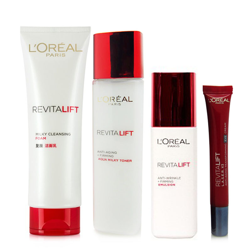 L＇oreal/欧莱雅复颜 洗面奶 +爽肤水+滋润乳液+眼部精华乳