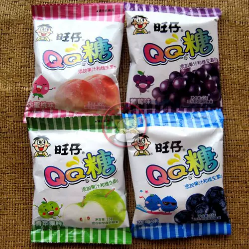 Хочу, что пища wangzi QQ сахар 23g черничный виноград зеленый яблоко персиковой аромат дополнительный резиновый сахар мягкий сок