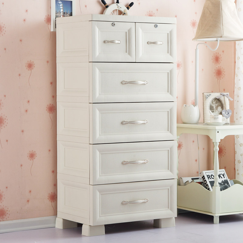Fuqiang Eurostyle Multilayer Drawer Plastic Containing Cabinet Locker Baby Wardrobe Children Finishing Cabinet Five Bucket Cabinets 