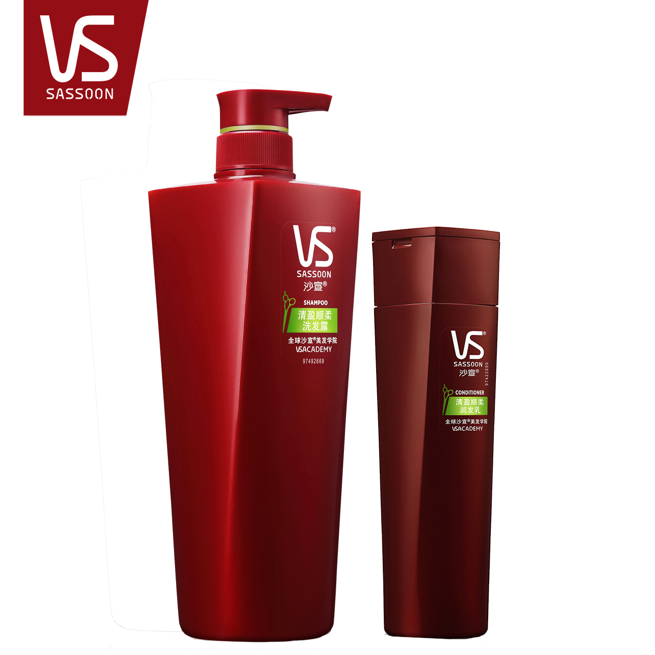 VS沙宣清盈顺柔洗发水/露750ml +润发乳/护发素400ml
