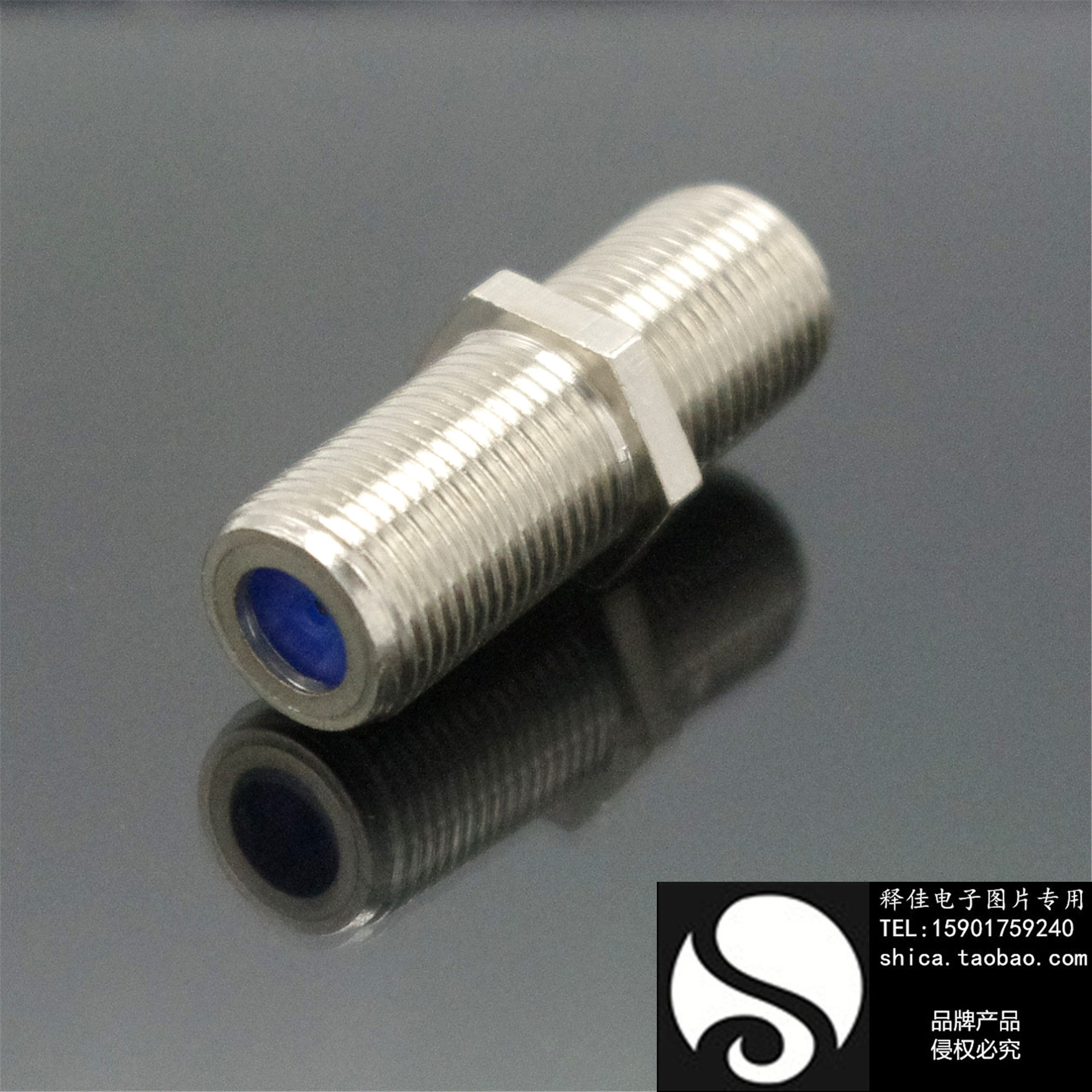 Full copper F - head double - pass docking Direct F connector Extended British - made parent - transfer gold - plated conductor