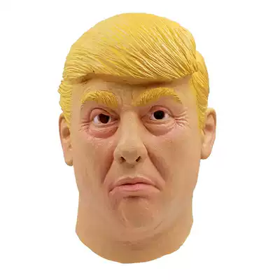 Donald Trump mask Trump latex yellow hair headgear mask cosplay props Celebrity faces