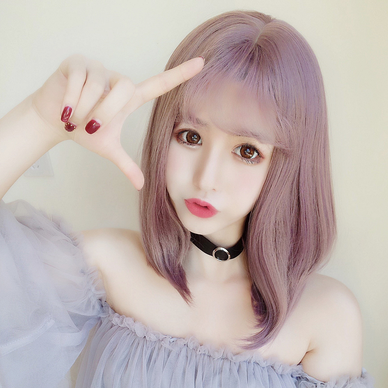 原宿薄腾色假发日常 洛丽塔女原宿cos假发短发梨花卷lolita假发
