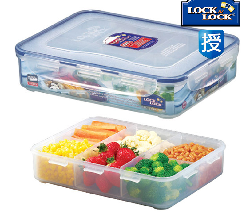 Music Buckle Refreshing box Lattice Plastic sealed Cereals Case 6 Separation HPL826C HPL826C 832C 2 6 2 7L