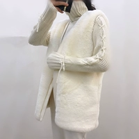 Áo khoác lông thỏ giả mùa thu và mùa đông mới dài phần lông thú nữ vest 2017 phiên bản Hàn Quốc của thủy triều mỏng áo lông thú cao cấp