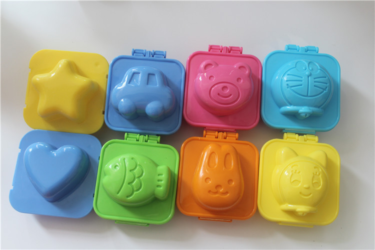 Cartoon Mold 8 Pieces Suit Egg Mold Rabbit Bear Fish Car Starry Hearts Dinged Cat Eggs Mold Baby Meal MOULD DI
