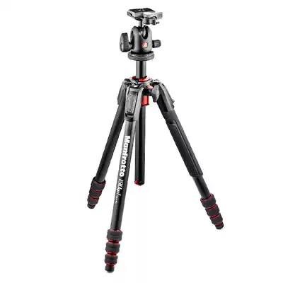 Licensed ManfrottoMK190GOA4TB-BH New 190 Aluminum alloy 4 section Tripod Ball Gimbal Set