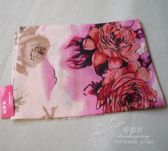 Autumn and winter warmth Cashmere scarf Super soft enlarged shawl Peony print long scarf Cheongsam matching