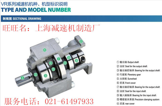 High precision inclined toothed planetary reducer VRSF-LB-9D-750 100W 200W 400W 1000W 1000W 1500