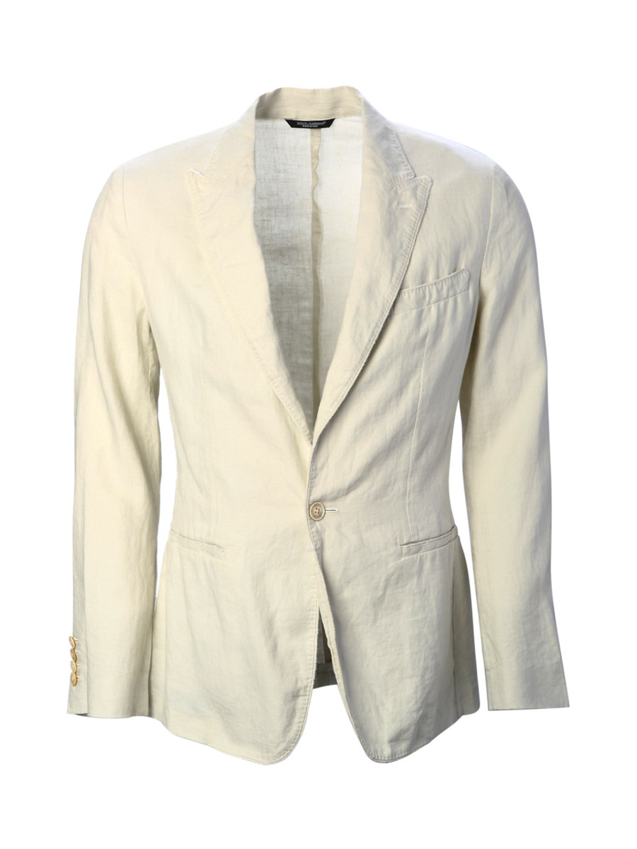 Dolce&Gabbana 米色戗驳领简洁西装外套