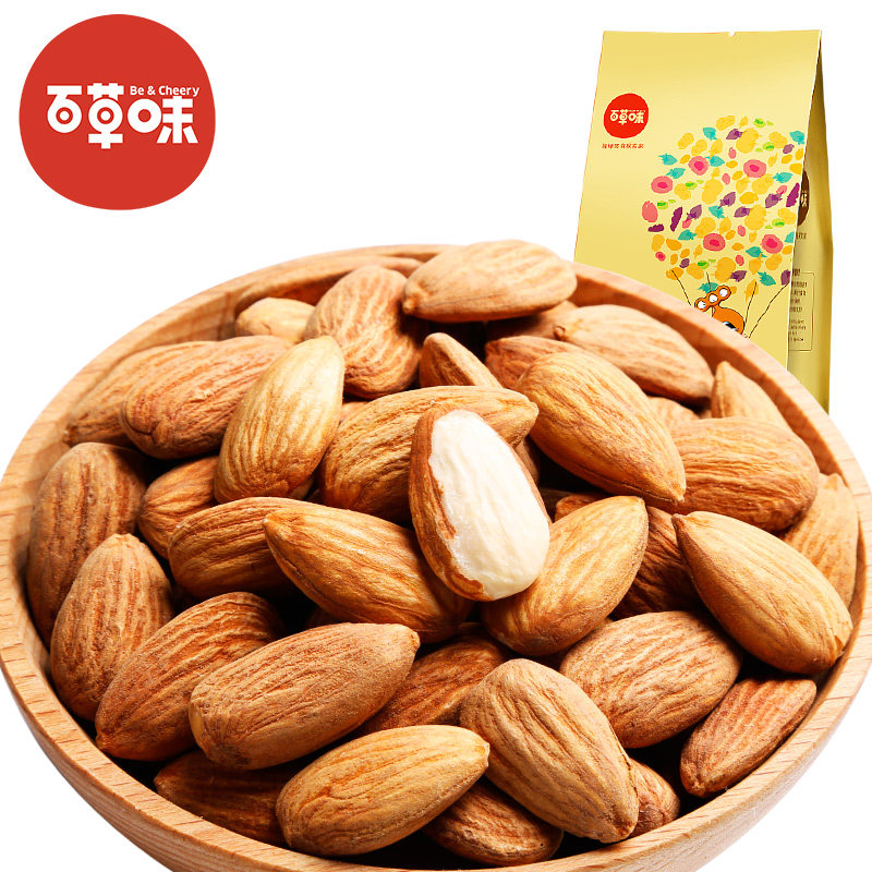 【天猫超市】百草味干果果仁 巴旦木仁190g 无壳坚果零食特产炒货