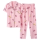 Bộ đồ ngủ mùa hè của phụ nữ cotton phù hợp với quần ngắn tay hai mảnh nữ mùa hè cộng với phân bón XL có thể được mặc bên ngoài dịch vụ gia đình
