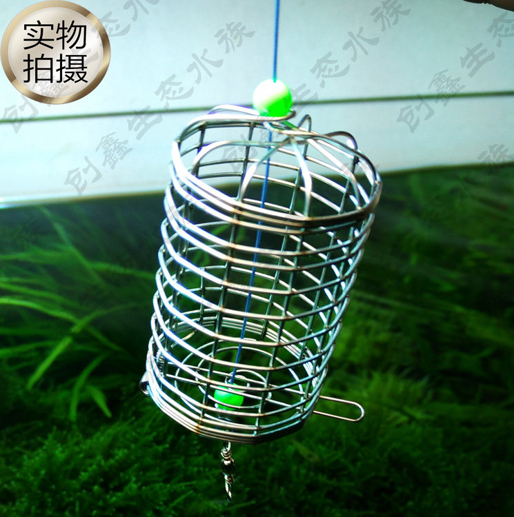 Stainless steel feeding cage Watching shrimp shaped spinach feeder Crystal fires gold vegetable leaf shrimp cage