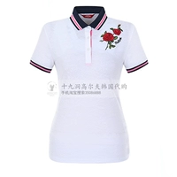 18 hè mới Hàn Quốc mua áo phông nữ FANTO * thêu tay ngắn Áo thun golf thể thao POLO áo polo nam uniqlo